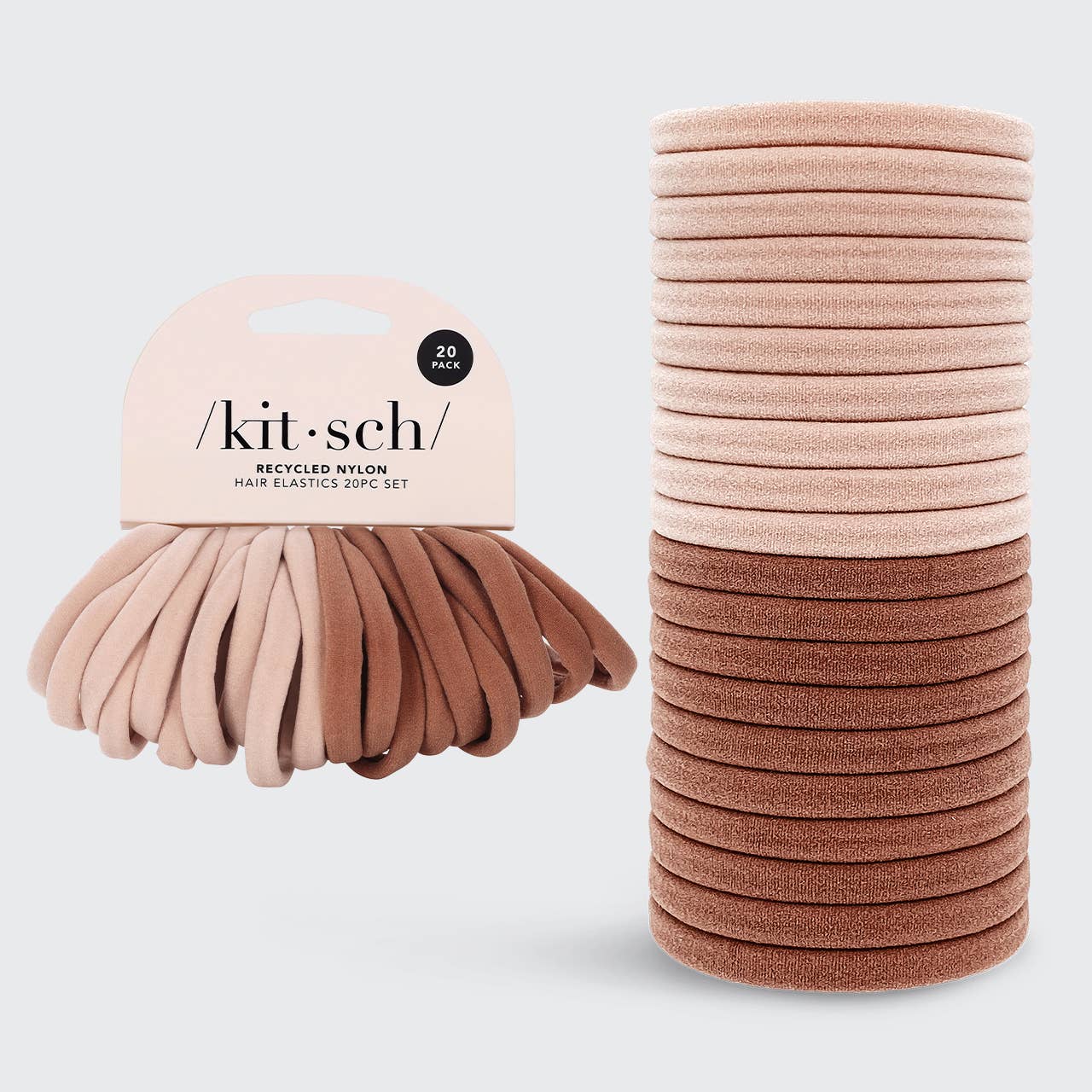 KITSCH - Eco-Friendly Nylon Elastics 20pc set - Blush