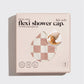 KITSCH - Satin Lined Flexi Shower Cap - Terracotta Checker