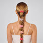 KITSCH - Ruched Satin Scrunchies 5pc Set - Assorted Cherry Blossom