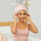 KITSCH - Satin Lined Flexi Shower Cap - Terracotta Checker