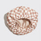 KITSCH - Satin Lined Flexi Shower Cap - Terracotta Checker